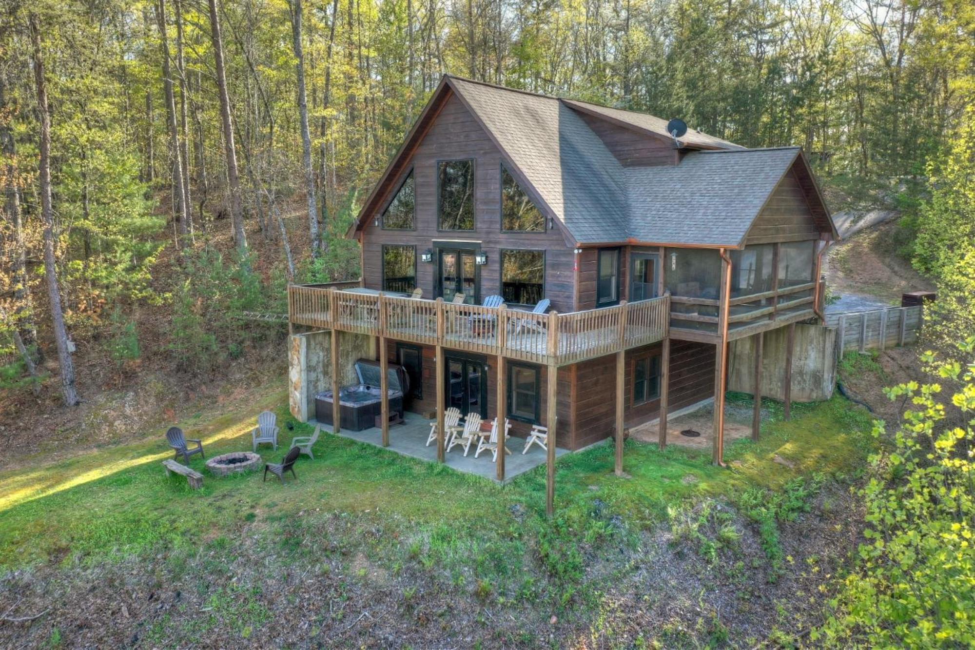 The View Sweeping Mountain Views Gas Fireplace Game Room Hot Tub Blue Ridge Kültér fotó